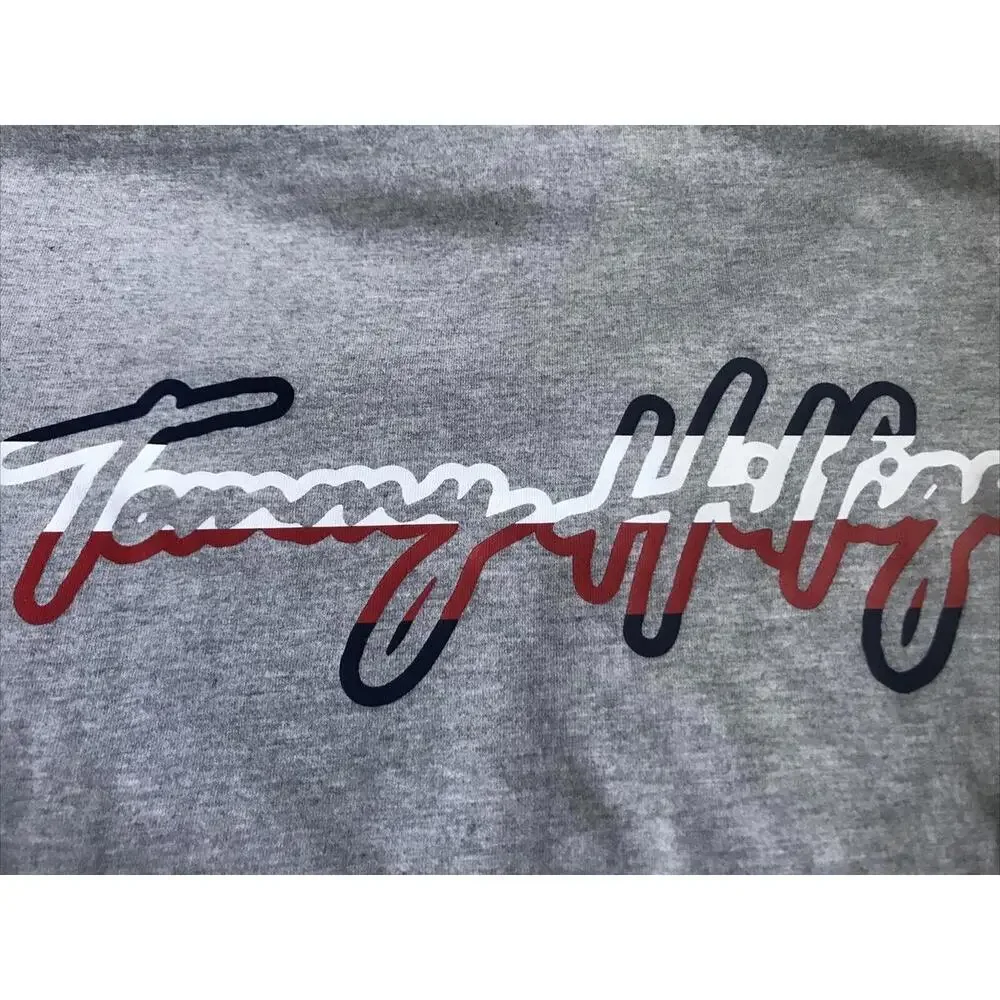 Tommy Hilfiger $34 Men's Crew Neck Short Sleeve Gray T- Shirt Top Logo Size L